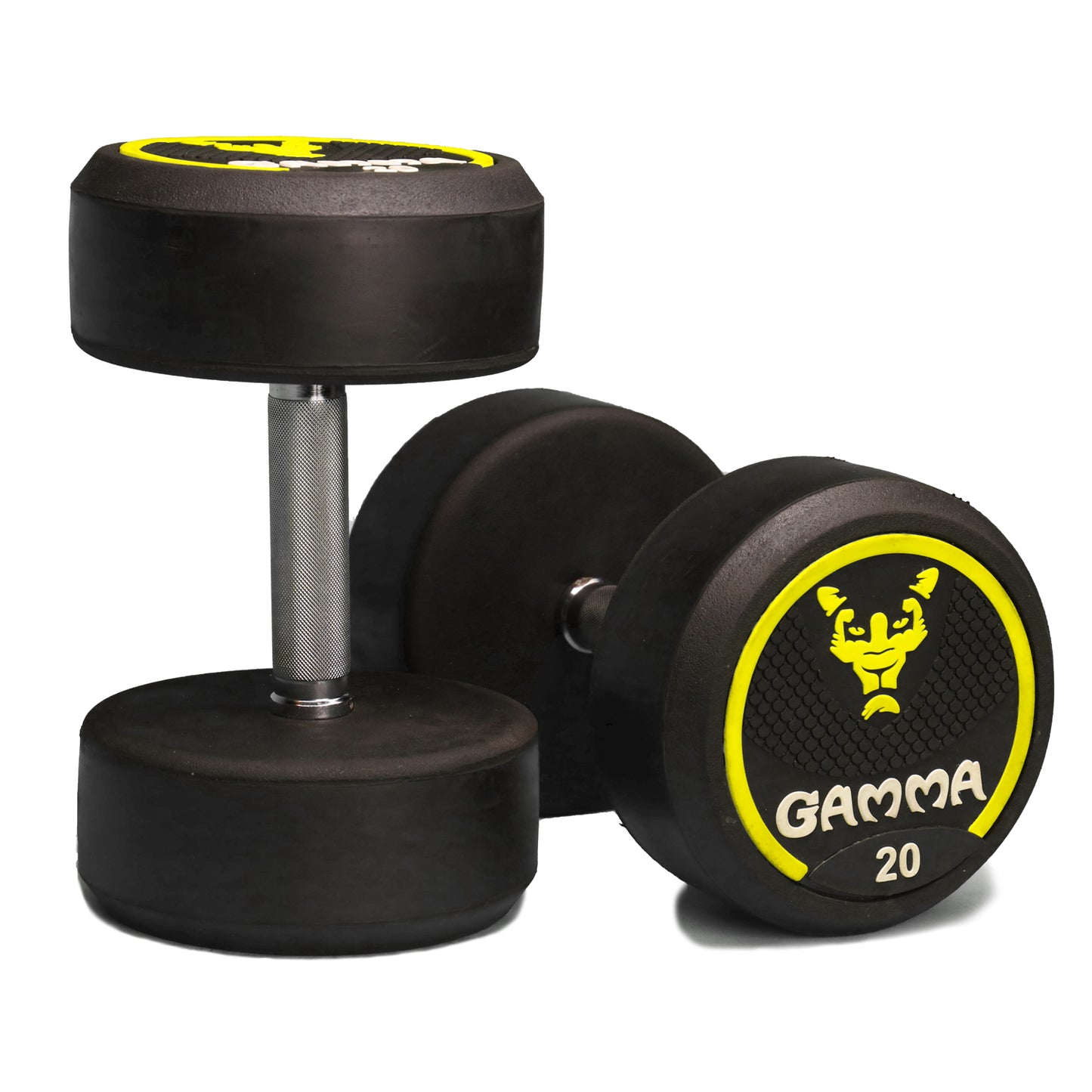 Gamma Premium Bouncer Dumbbell (Finest Rubber Coated Dumbbell)
