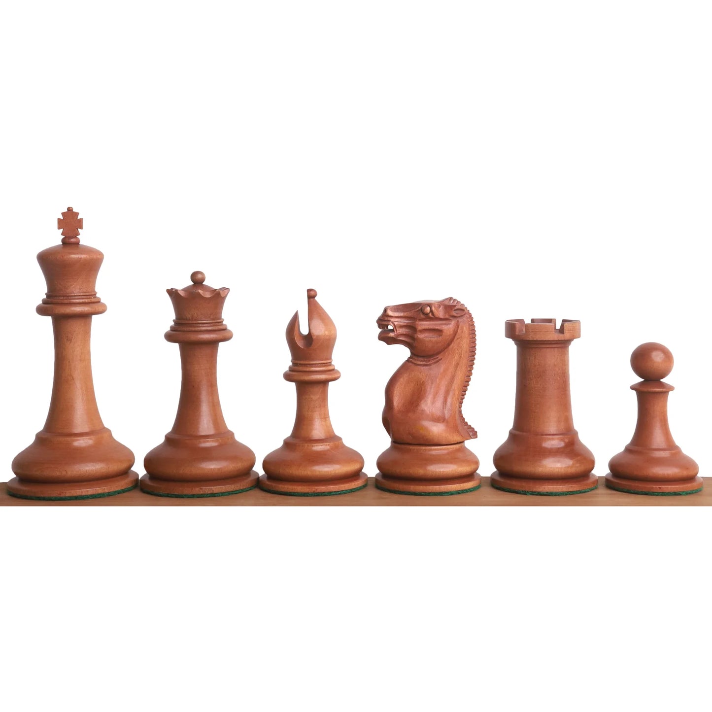 1849 Cooke Type Staunton Chess Set- Chess Pieces Only- Ebony Wood & Antiqued Boxwood - 4.3" King