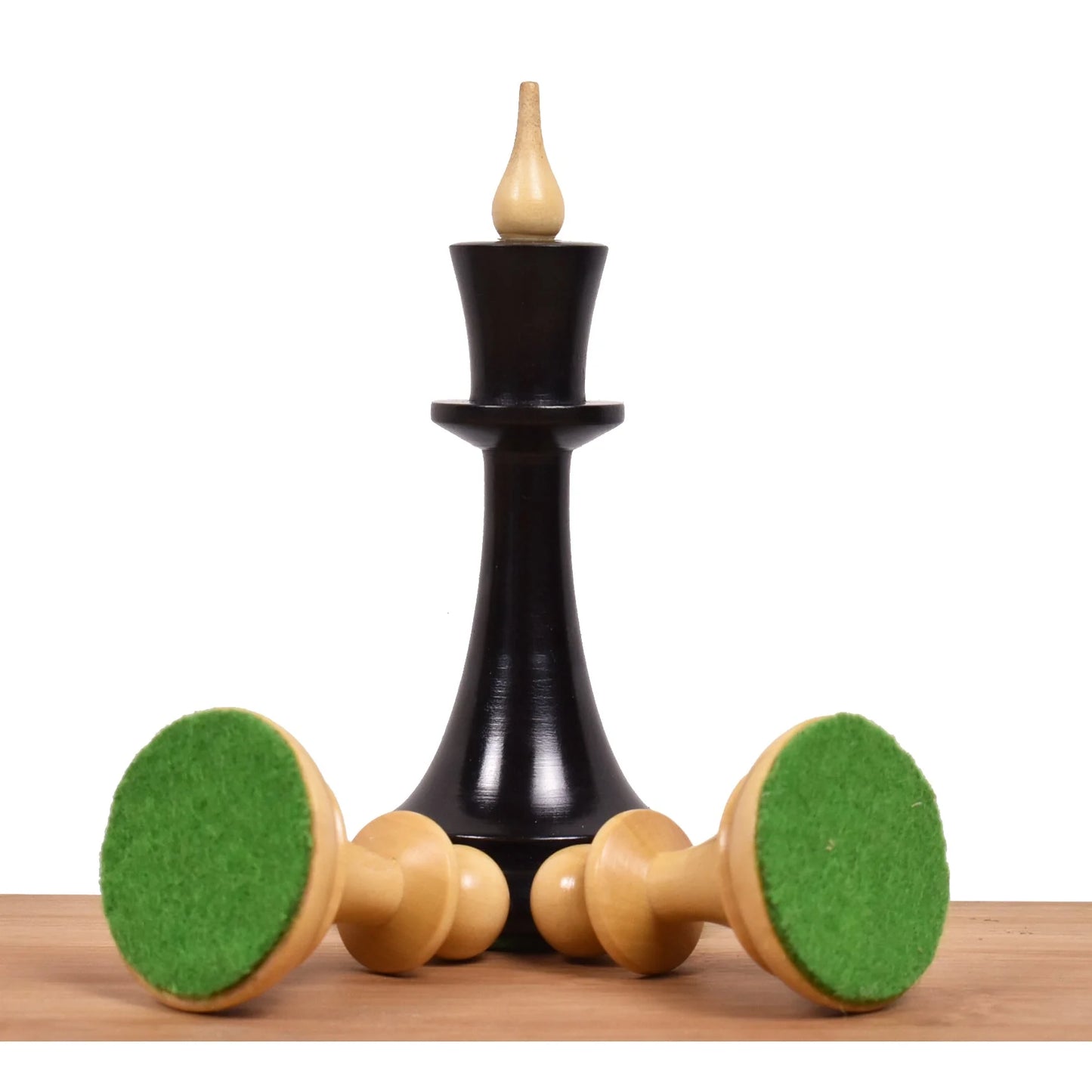 1950's Soviet Latvian Reproduced Chess Set - Chess Pieces Only- Ebonised Boxwood - 4"