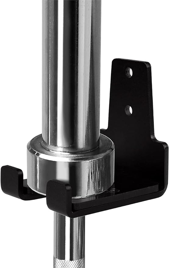 Gamma Fitness Vertical Wall Mounted Olympic Barbell Holder, Barbell Storage Rack, Hanging Barbell Rack for Home Fitness Equipment WMB-01