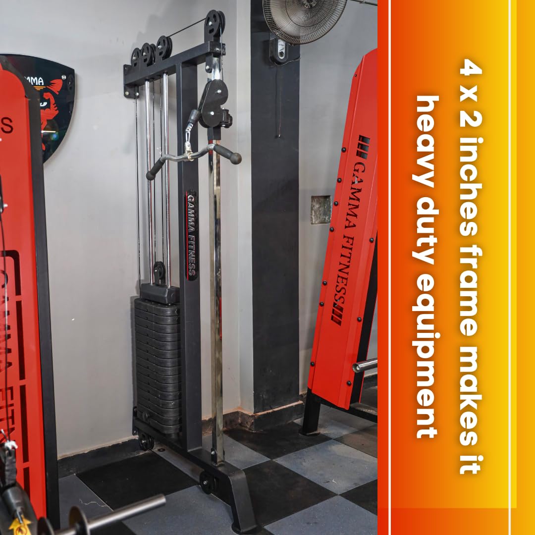 Gamma Fitness Wall Mounted Half Cable Steel Crossover GF-15 for LATS Pull Down, Chest, BI-TRI, Rowing Workout
