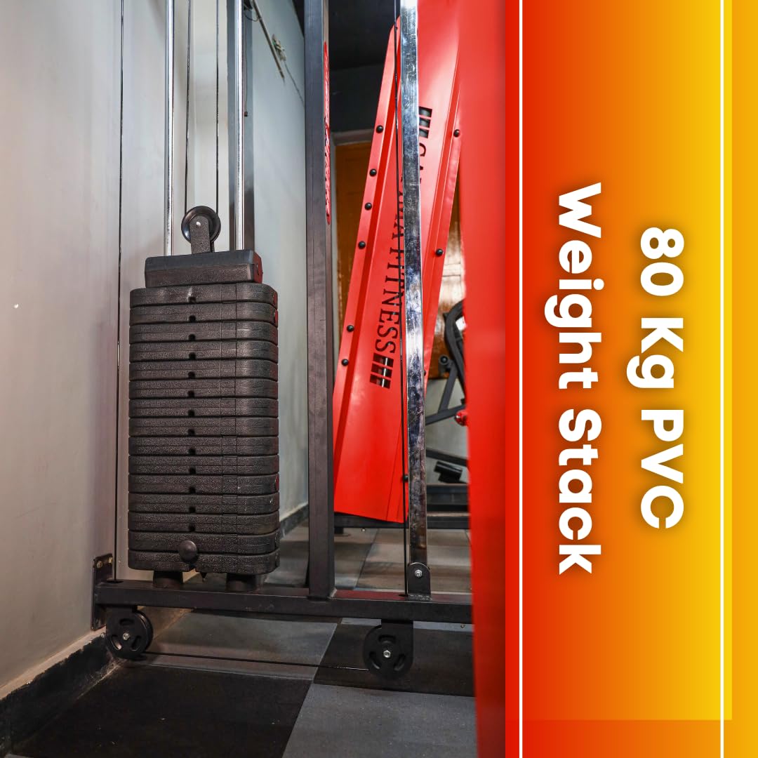 Gamma Fitness Wall Mounted Half Cable Steel Crossover GF-15 for LATS Pull Down, Chest, BI-TRI, Rowing Workout