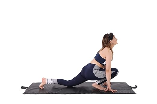 Gamma Fitness Leather Yoga Exercise Mat for Gym, Indoor & Outdoor | Foldable Yoga Mat | Traveling Mat | Yoga Mat with Carrying Strap |