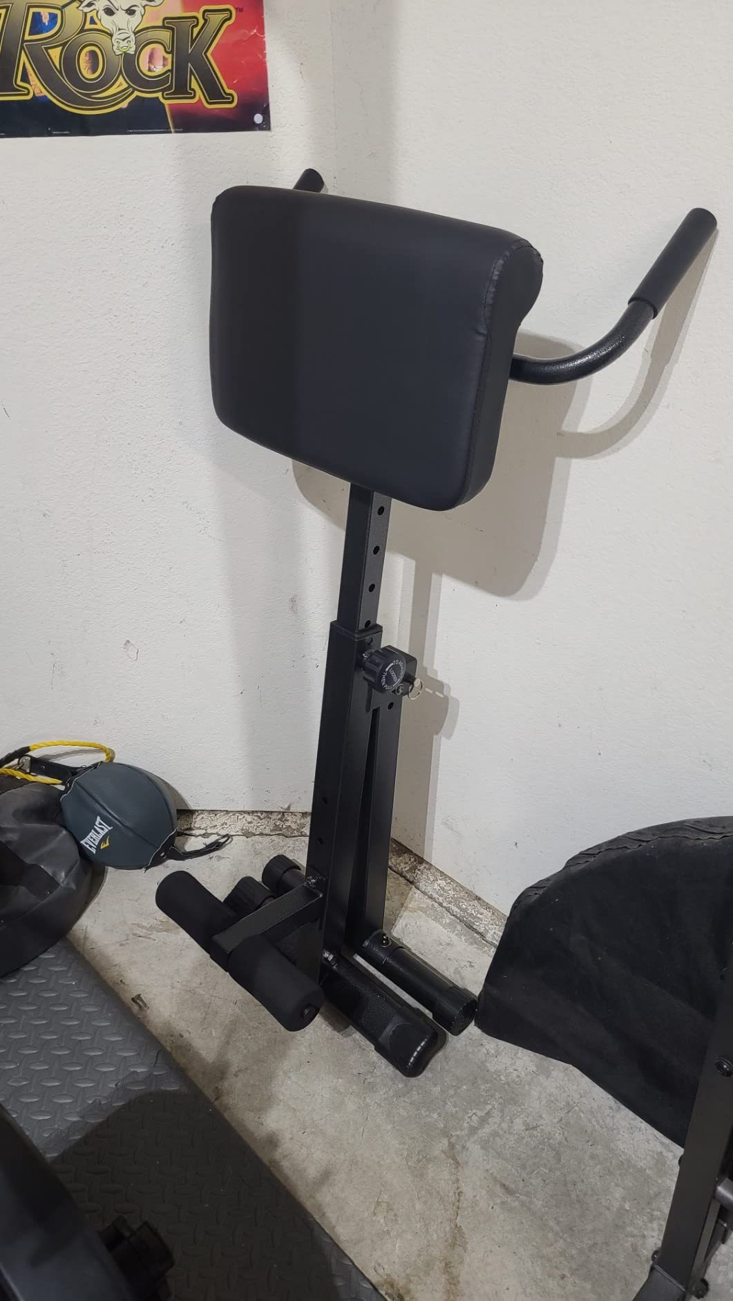 Adjustable Roman Chair AB Back Hyperextension Bench with Handle, 300-Pound Capacity Black