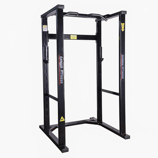 Gamma Fitness Power Squat Rack PR-09 Pro for Commercial or Home Gym Purpose | 4 x 2 Inches 12 gauge ISI Frame With Laser Cutting Panels & Inter-locking Mechanism | Home Gym Machine
