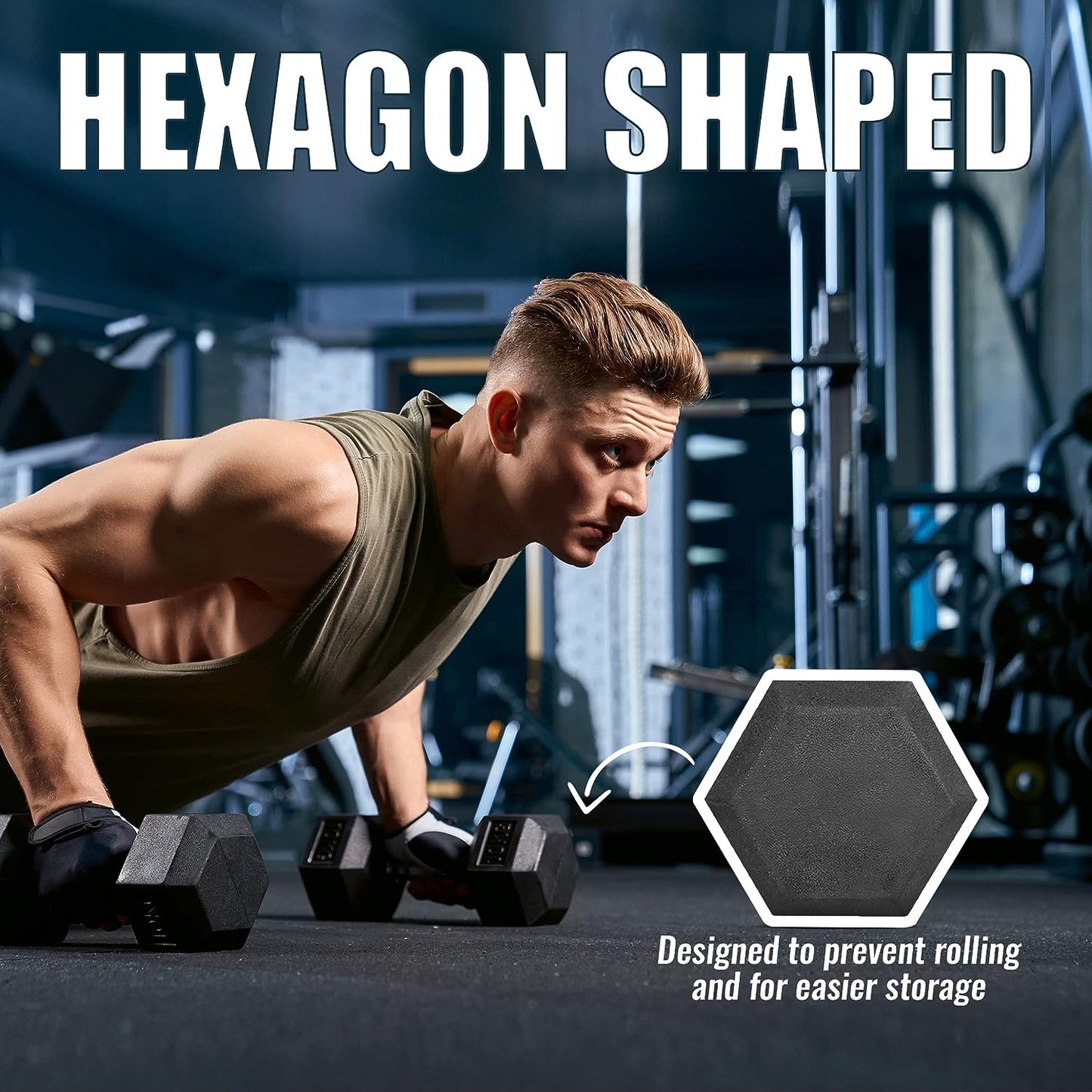 Hexagonal Dumbbells For Commercial Use (2.5Kg - 25 Kg)