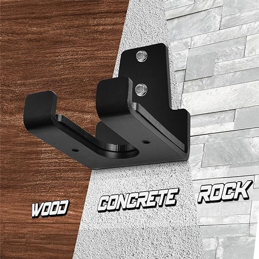 Gamma Fitness Vertical Wall Mounted Olympic Barbell Holder, Barbell Storage Rack, Hanging Barbell Rack for Home Fitness Equipment WMB-01
