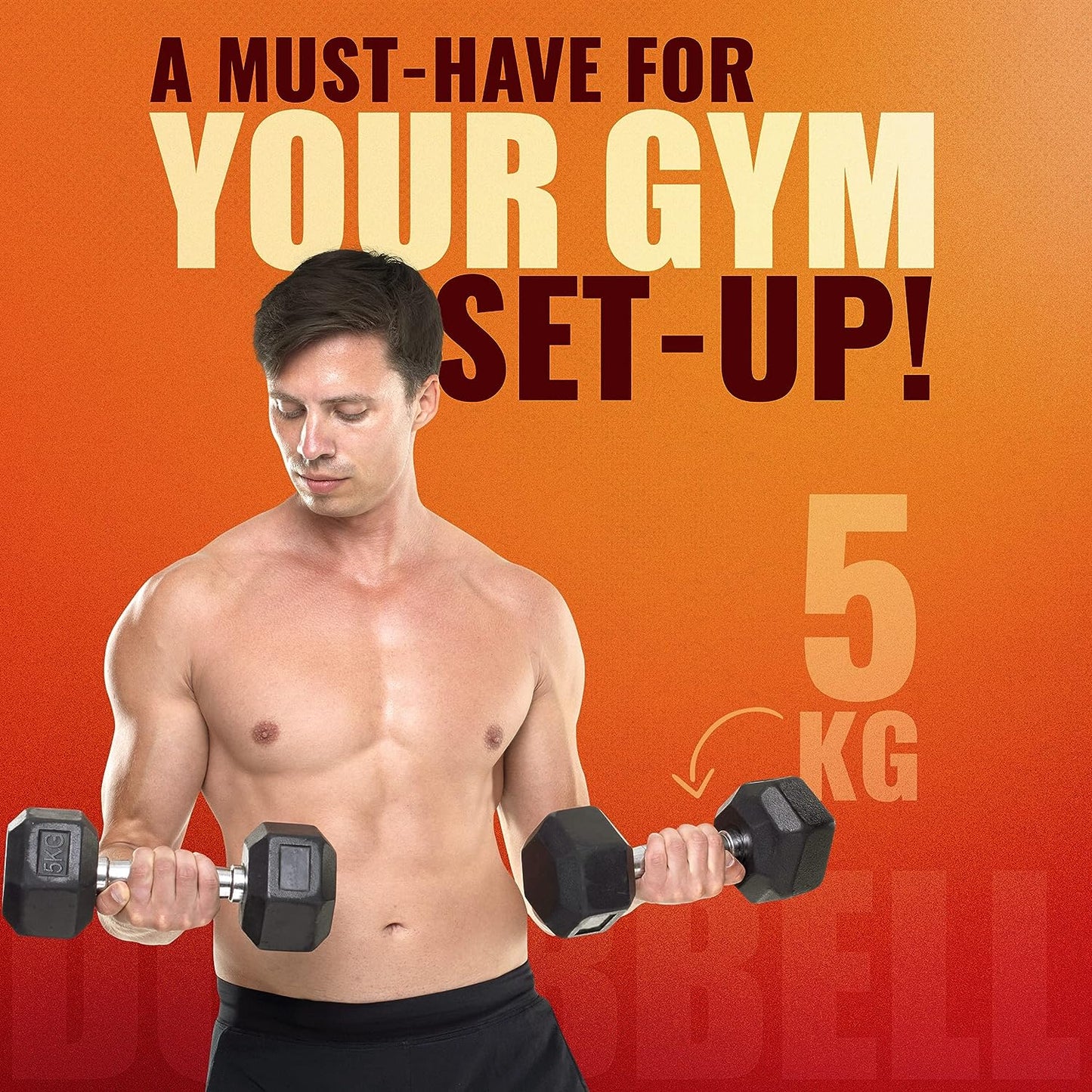 Hexagonal Dumbbells For Commercial Use (2.5Kg - 25 Kg)