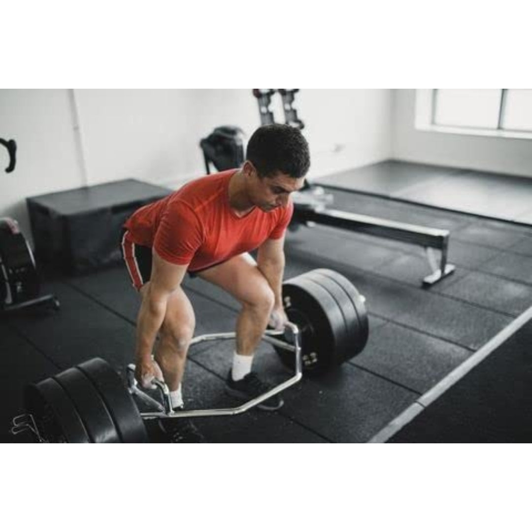 Gamma Fitness Dead Lift Rod, Shrug Bar, Hex Bar For Heavy Lifting BB-08 | Commercial Grade