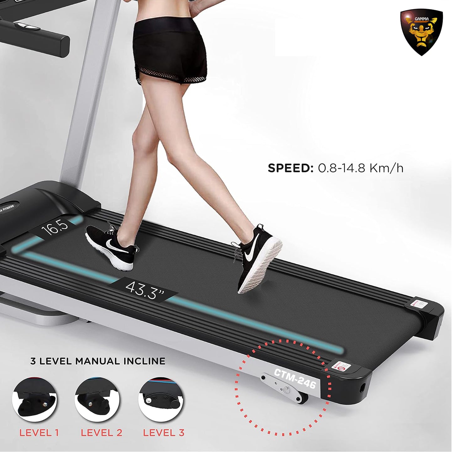 Gamma Fitness Domestic Treadmill | CTM 246
