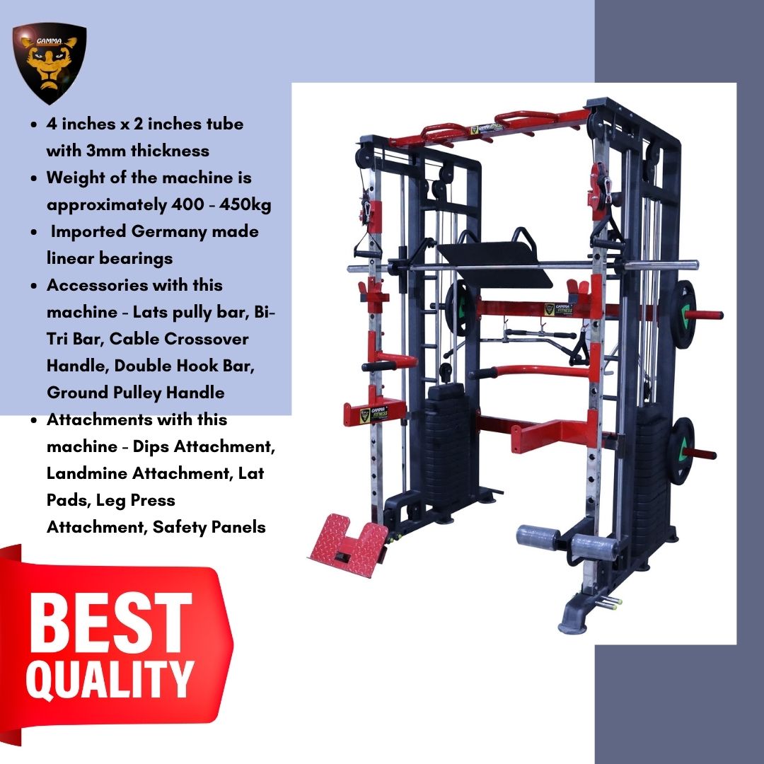 Gamma Fitness Functional Trainer With Smith Machine For Commercial Gym or Home Gym FTS-101 (Best Seller)