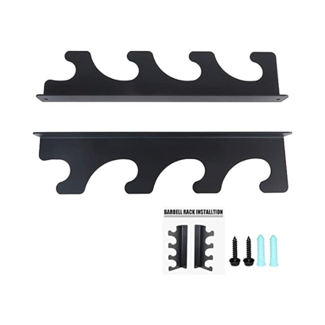 Gamma Fitness Horizontal Wall Mounted Olympic Barbell Rack 4 Bars Olympic Barbell Storage Rack Weight Bar Holder WM-BR-402