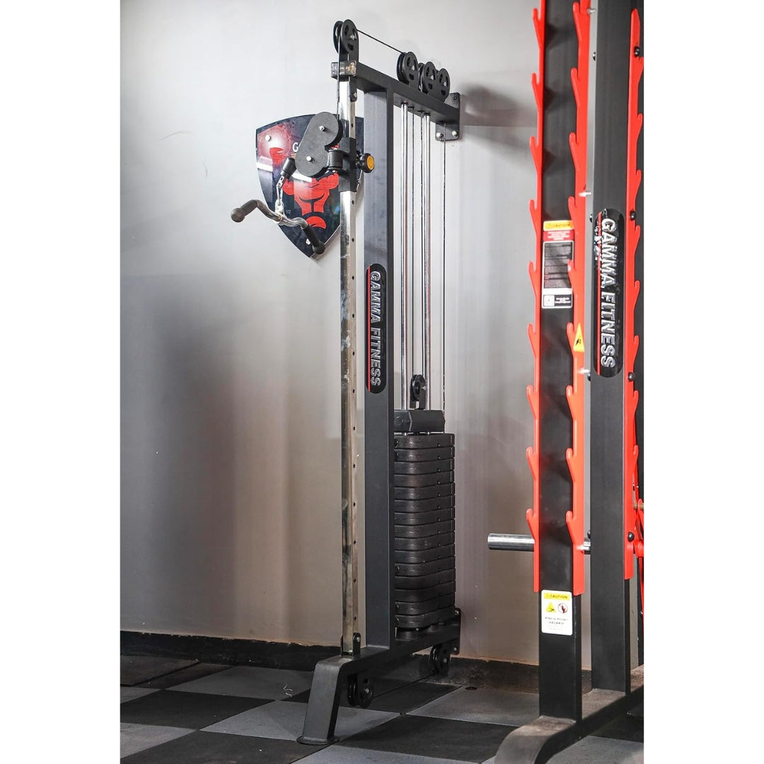 Gamma Fitness Wall Mounted Half Cable Steel Crossover GF-15 for LATS Pull Down, Chest, BI-TRI, Rowing Workout