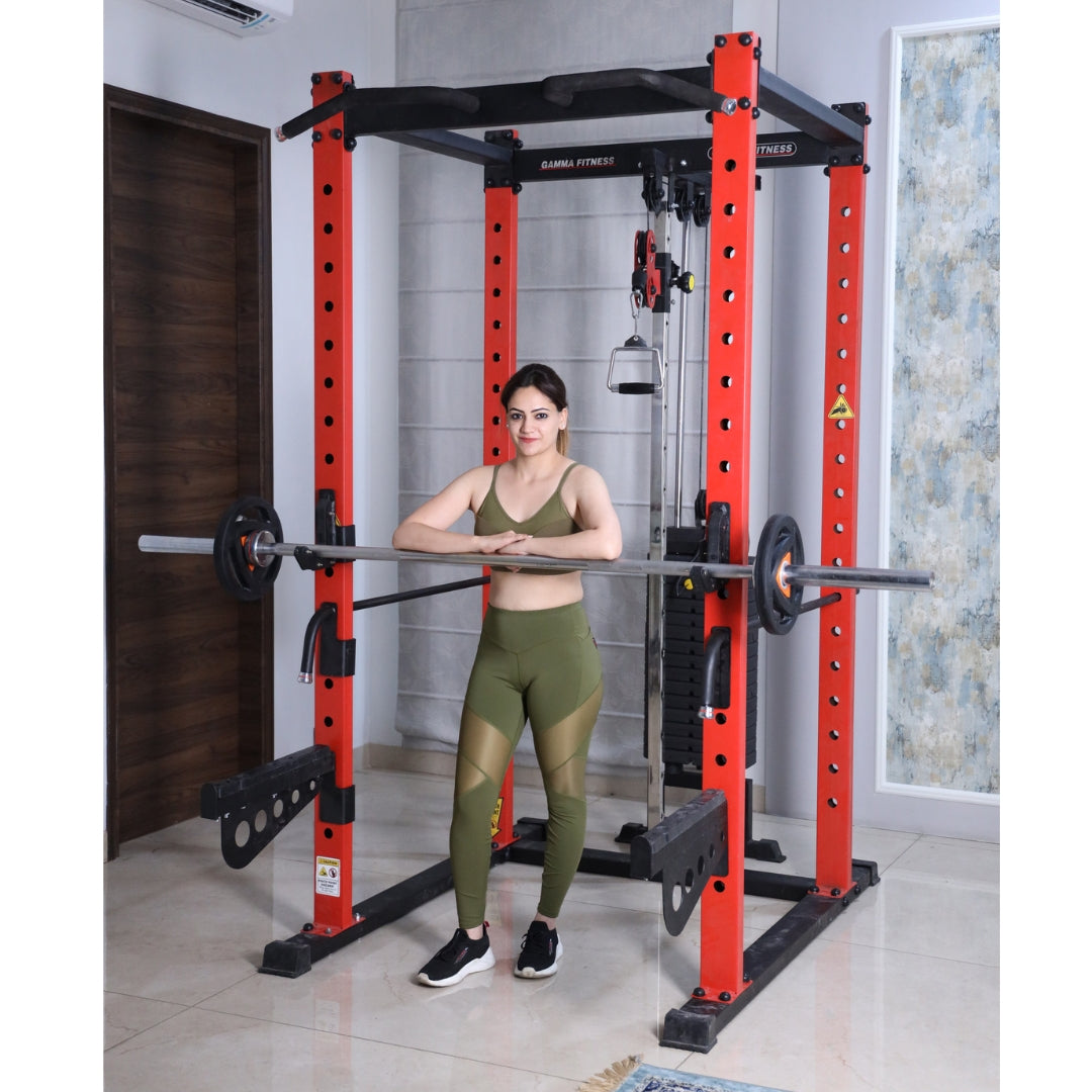 Power Squat Rack PR-22 Lx With Crossover, Lats Pull Down Commercial Made With Latest Laser Cut Technology For Commercial Gym or Home Gym Setup
