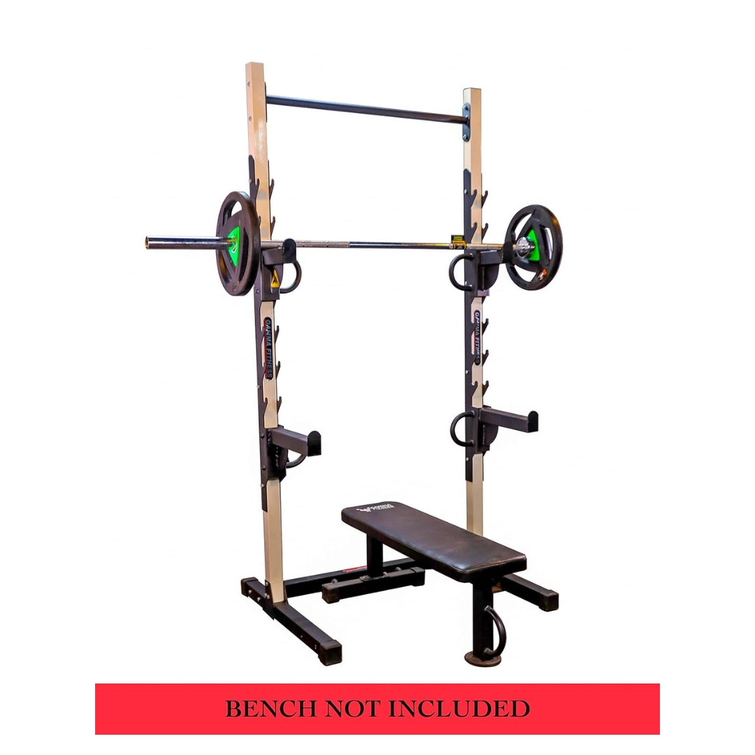 Gamma Fitness Power Squat Rack PR-99 | Heavy-Duty 2.5 x 2.5 inch Frame with Inter-Locking Attachment Mechanism