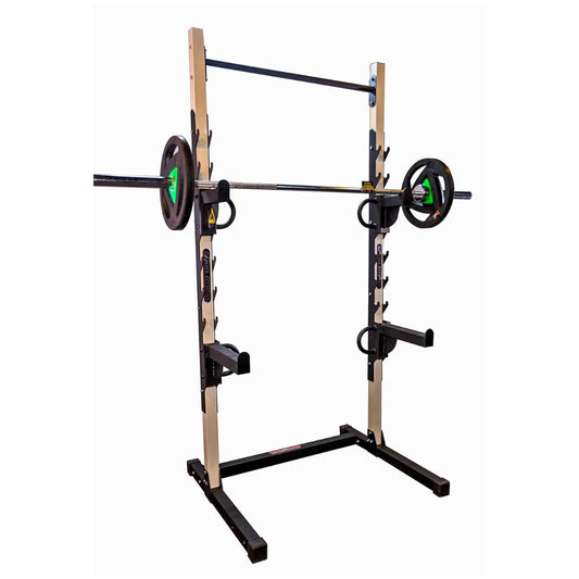 Gamma Fitness Power Squat Rack PR-99 | Heavy-Duty 2.5 x 2.5 inch Frame with Inter-Locking Attachment Mechanism