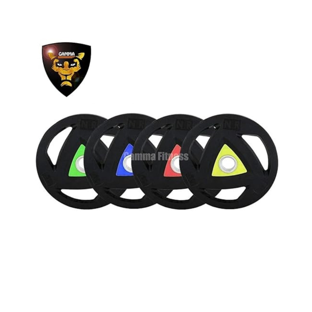 Gamma Fitness Home Gym Set 7 Feet Olympic Gym Rod with 50 Kg Olympic Rubber Coated Handle Plates HG-27 Package