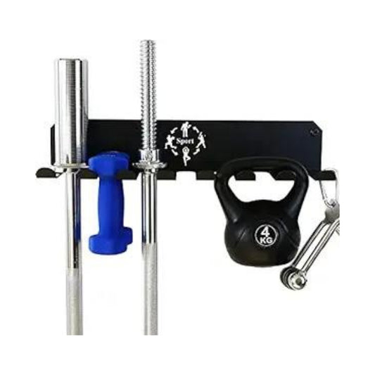 Gamma Fitness Gym Storage Rack, Home Gym Organizer Resistance Band Storage Rack Gym Wall Rack Hanger for Gym Accessories Olympic Barbells, Workout Bands, Yoga Foam Roller or Tools (17" Inch)