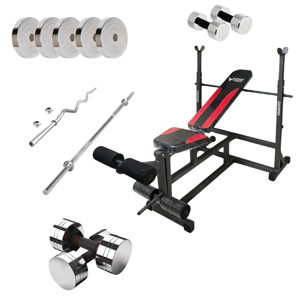 Gamma Fitness MB 127 Bench Combo With Steel Weight Plate 7FT Straight