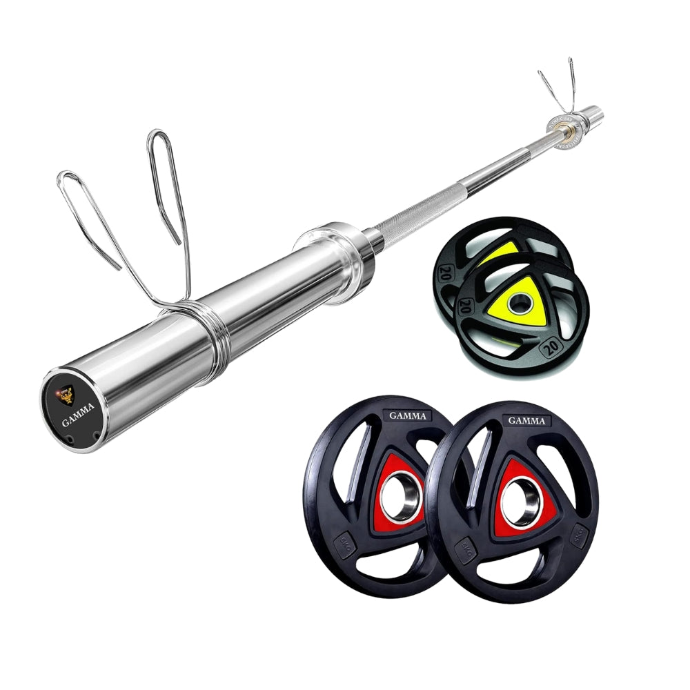 Power Squat Rack PR-42 Combo With Olympic 7 Feet Barbell, Adjustable Bench MB-600 & Rubber Coated Weight Plates