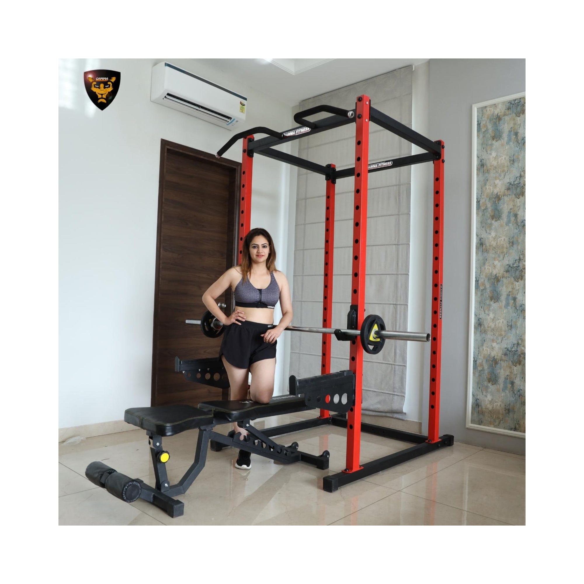 Power Squat Rack PR-04 Lx Commercial Made With Latest Laser Cut Technology For Commercial Gym or Home Gym Setup