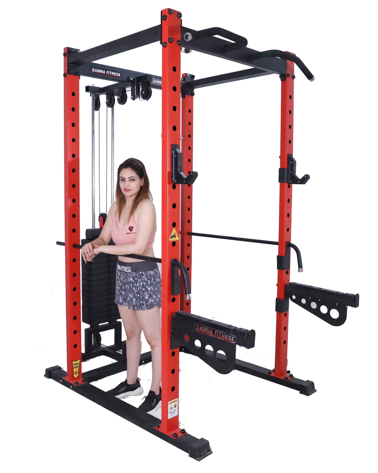 Power Squat Rack PR-42 Lx With Lats Pull Down & Rowing Commercial Made With Latest Laser Cut Technology For Commercial Gym or Home Gym Setup
