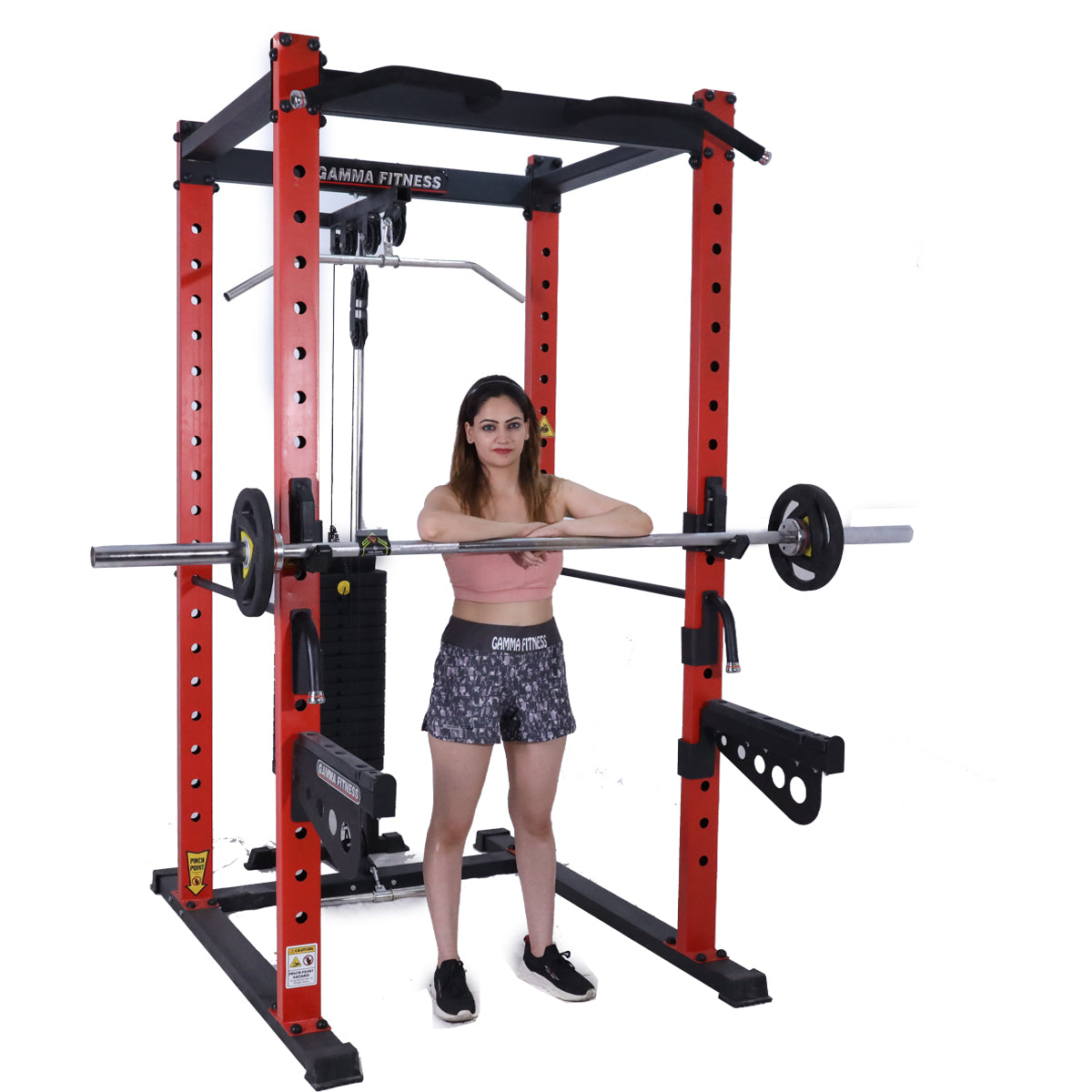 Power Squat Rack PR-42 Lx With Lats Pull Down & Rowing Commercial Made With Latest Laser Cut Technology For Commercial Gym or Home Gym Setup