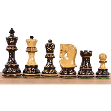 3.9" Russian Zagreb 59' Series Chess Set - Chess Pieces Only - Weighted Ebonised wood