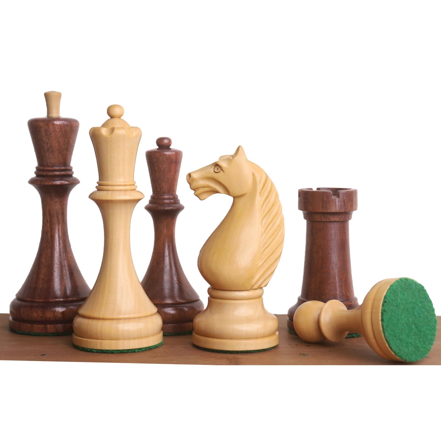 1935 Botvinnik Flohr-II Soviet Chess Pieces Only Set -Golden Rosewood- 4.4" King