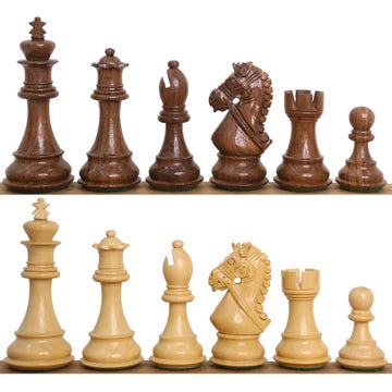 3.9" Bridle Staunton Luxury Chess Set - Chess Pieces Only - Bud Rosewood & Boxwood