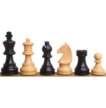 2.8" Tournament Staunton Chess Set - Chess Pieces Only - Ebonised Boxwood- Compact size