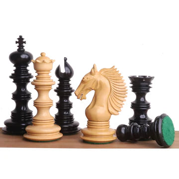 4.5" Gallant Knight Luxury Staunton Chess Set- Chess Pieces Only - Triple Weighted - Ebony Wood