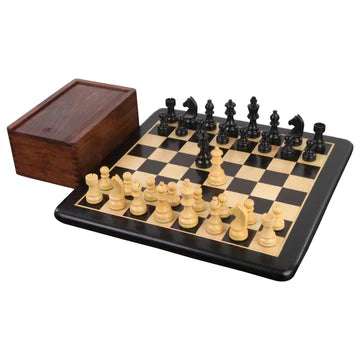 3.3" Tournament Staunton Chess Set - Chess Pieces Only - Golden Rosewood - Compact size