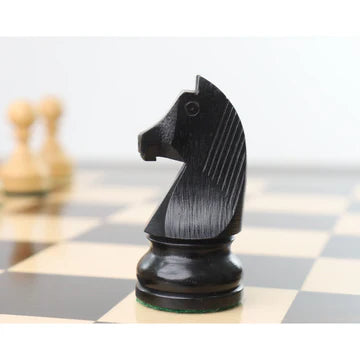 3.9" Tournament Chess Set - Chess Pieces Only in Ebonised Weighted wood with Extra Queen