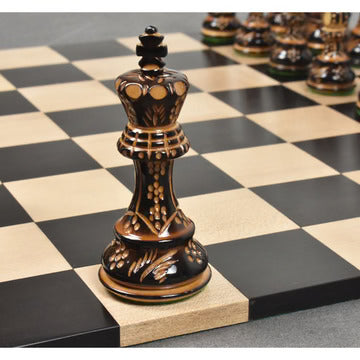 3.9" Russian Zagreb 59' Series Chess Set - Chess Pieces Only - Weighted Ebonised wood