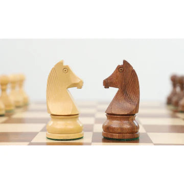 3.9" Tournament Chess Set - Chess Pieces Only in Ebonised Weighted wood with Extra Queen