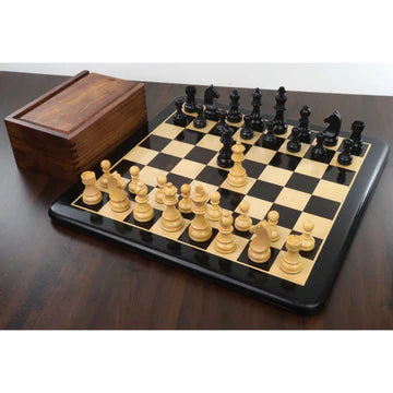 3.9" Tournament Wooden Chess Set - Chess Pieces Only - Golden Rose wood - Extra Queens