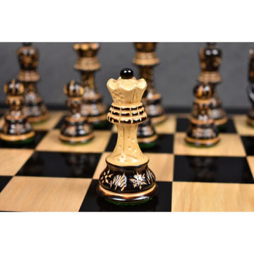 3.9" Russian Zagreb 59' Series Chess Set - Chess Pieces Only - Weighted Ebonised wood