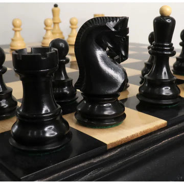 3.9" Russian Zagreb 59' Series Chess Set - Chess Pieces Only - Weighted Ebonised wood