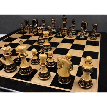 3.9" Russian Zagreb 59' Series Chess Set - Chess Pieces Only - Weighted Ebonised wood