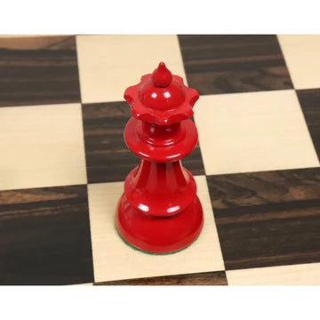 Austrian Coffee House Chess Set - Chess Pieces Only - Lacquered Red and white- 4.1" King