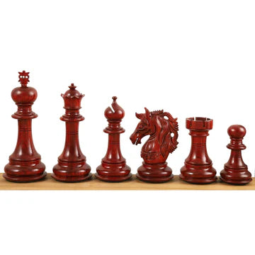 4.6" Prestige Luxury Staunton Chess Set - Chess Pieces Only - Bud Rosewood- Triple Weighted