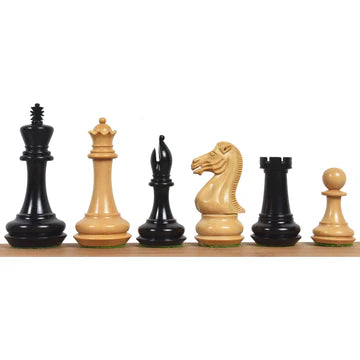 4.1" Chamfered Base Staunton Chess Set - Chess Pieces Only- Triple Weighted Bud Rosewood