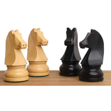 3.9" Tournament Wooden Chess Set - Chess Pieces Only - Golden Rose wood - Extra Queens