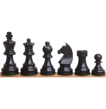 2.8" Tournament Staunton Chess Set - Chess Pieces Only - Ebonised Boxwood- Compact size