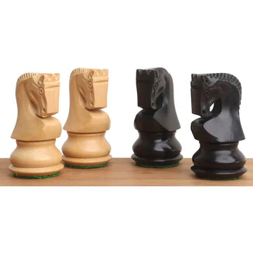 3.1" Russian Zagreb Chess Set - Chess Pieces Only - Weighted Ebonised Boxwood