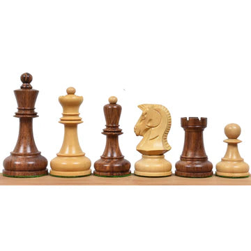 Slightly Imperfect - 1970s' Dubrovnik Chess Set - Chess Pieces Only- Triple Weighted Golden Rosewood - 3.8"