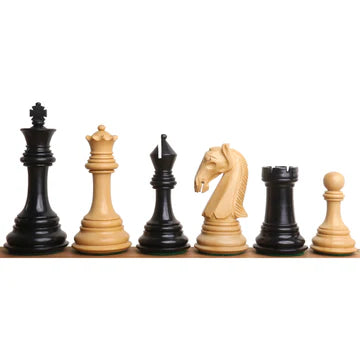 3.9" New Columbian Staunton Chess Set - Chess Pieces Only - Ebony Wood - Triple Weighted