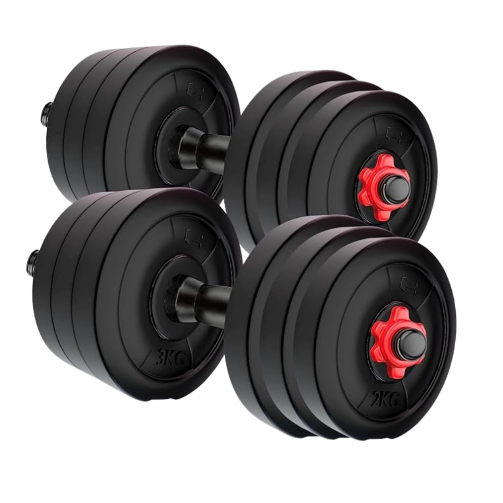 Gamma Fitness MB-125 Bench Combo With PVC Weight Plate, 7FT Rod, 4FT Curl Rod + Dumbbell Rod