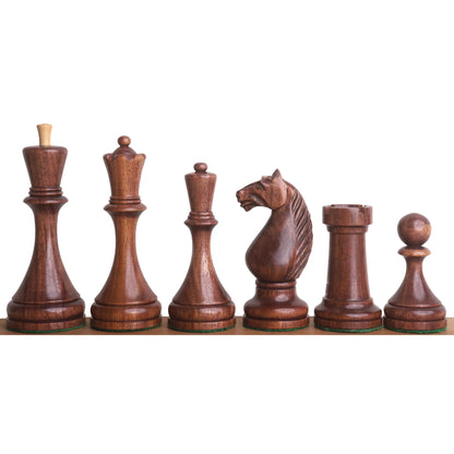 1935 Botvinnik Flohr-II Soviet Chess Pieces Only Set -Golden Rosewood- 4.4" King